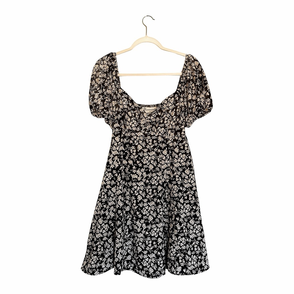 No Boundaries Black & White Floral Mini Dress | Size L - Picture 2 of 5